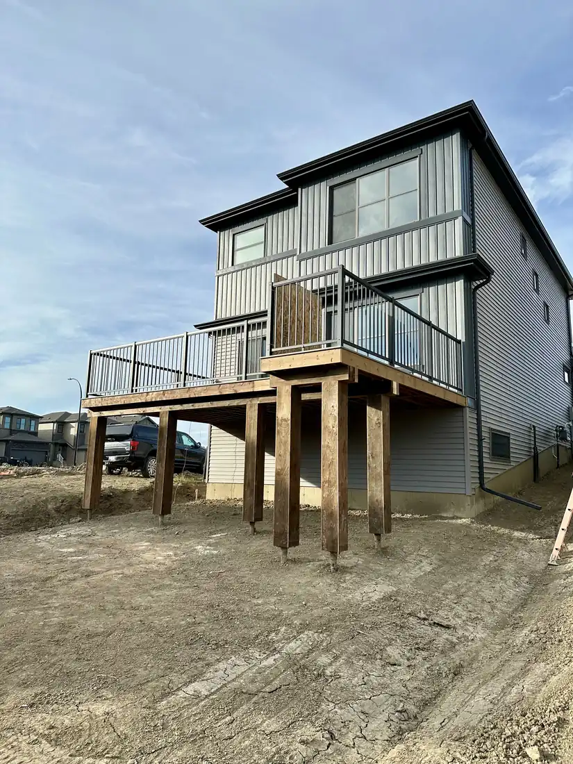 Elevated deck on a new build, Edmonton